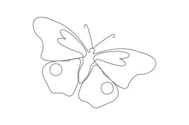 Kelebek çevrimiçi güzel el çizimi çizimi taslak vektör ilüstrasyonu