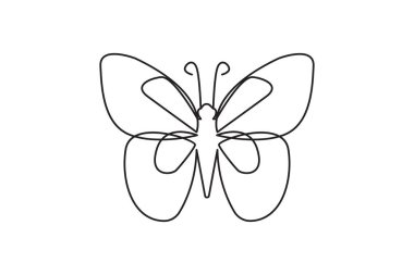 Kelebek çevrimiçi güzel el çizimi çizimi taslak vektör ilüstrasyonu