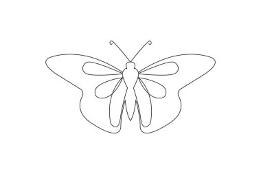 Kelebek çevrimiçi güzel el çizimi çizimi taslak vektör ilüstrasyonu