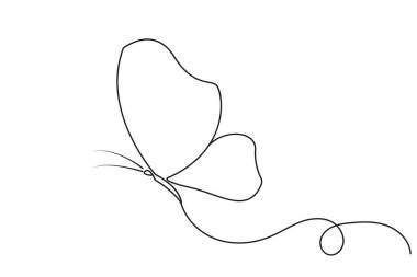 Kelebek çevrimiçi güzel el çizimi çizimi taslak vektör ilüstrasyonu