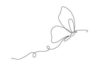 Kelebek çevrimiçi güzel el çizimi çizimi taslak vektör ilüstrasyonu