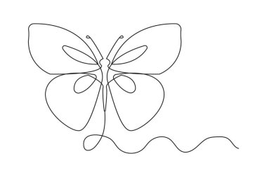Kelebek çevrimiçi güzel el çizimi çizimi taslak vektör ilüstrasyonu