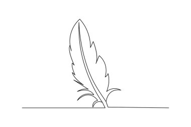  Kuş tüyü ikon el çizimi çizilmiş vektör çizimi sanatı.