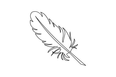  Kuş tüyü ikon el çizimi çizilmiş vektör çizimi sanatı.