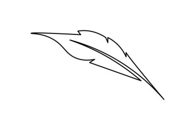  Kuş tüyü ikon el çizimi çizilmiş vektör çizimi sanatı.