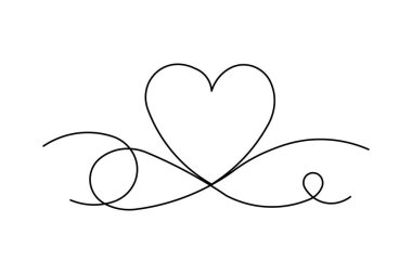 Aşkın Kalbi Minimalist Vektör Sanatının Sürekli Çizimi