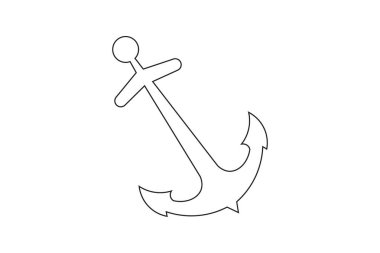 Gemi ancor aralıksız tek satır resim çizimi çizimi