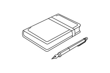 Kitap özeti vektör çizimi ve düzenlenebilir vuruş, eğitim, fikir, okul konsepti tek çizgi çizimi