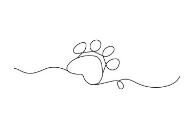 Köpek pow ayak izi ikon çizgisi resim çizimi