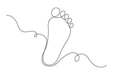 Ayak tabanı tek çizgi çizimi ve minimalist stil ana hatlı muzaffer simgesini izole et