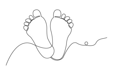 Tek çizgi aralıksız devam eden tek ayak manzarası sanatı