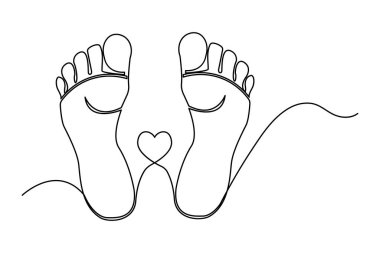 Tek çizgi aralıksız devam eden tek ayak manzarası sanatı