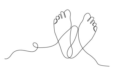 Tek çizgi aralıksız devam eden tek ayak manzarası sanatı