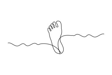 Tek çizgi aralıksız devam eden tek ayak manzarası sanatı