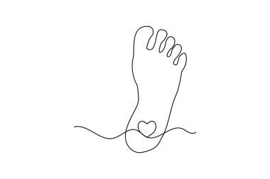 Tek çizgi aralıksız devam eden tek ayak manzarası sanatı