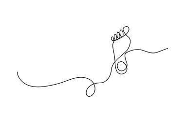 Tek çizgi aralıksız devam eden tek ayak manzarası sanatı