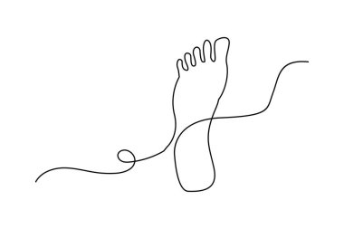 Tek çizgi aralıksız devam eden tek ayak manzarası sanatı