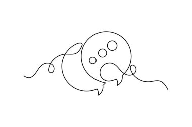 Konuşma baloncuğu ana hatlarını aralıksız olarak çizer