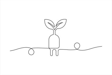 Ekoloji sürdürülebilir tek satır sanat sürekli çevrimiçi çizim