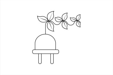 Doğa dostu illüstrasyon için tek satırlık sürdürülebilir çevre tasarımı