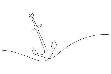 003 Gemi çapası aralıksız tek satır sanatı