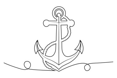 004 Gemi çapası aralıksız tek satır sanatı