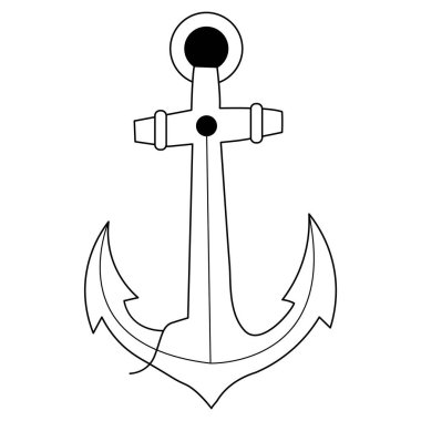 Gemi Çapası sürekli olarak tek bir çizgide çizilir ve ana hatlı bir minimalist vektör çizimine sahiptir..