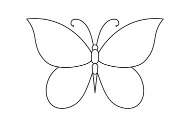 Şirketin logo kimliği için ana hatları çizilmiş güzel kelebeklerin kesintisiz çizimi..