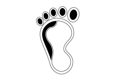 Bir insan organı konsept vektörünün tabanı ve ayağının sürekli çizimi.