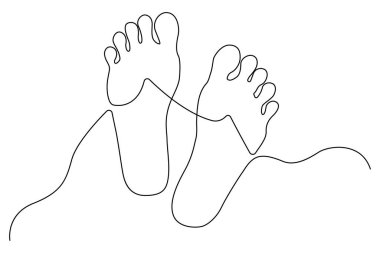 Ayak tabanı için izole edilmiş ana hatlı vektör resimleme sanatının sürekli çizimi.