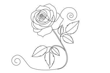 Bu zarif gül çiçeğinin minimalist tasarımı çiçek sanatı, güzellik ve romantizm temaları için idealdir..