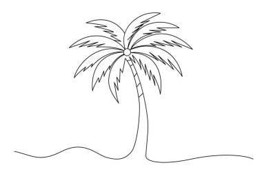 Plam ağacının, vektör illüstrasyon tasarımı ile aralıksız çizimi