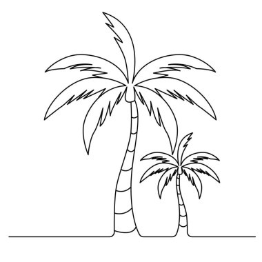 Plam ağacının, vektör illüstrasyon tasarımı ile aralıksız çizimi