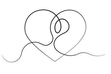 Herhangi bir davet veya zaman zaman arkaplan için grafik tasarımlı bir kalp şekli vektörünün bir çizgi çizimi