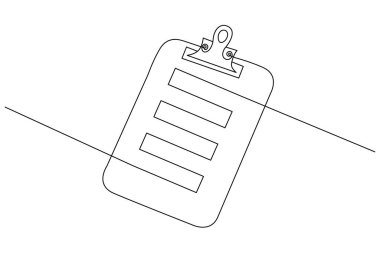 Tek satırlı sanat, temiz beyaz arkaplan kullanarak asgari pano resimlemesi