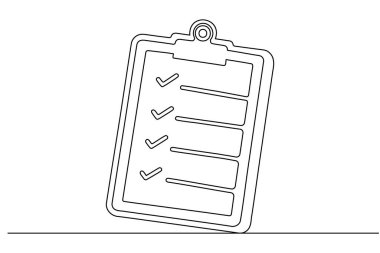 Tek satırlı sanat, temiz beyaz arkaplan kullanarak asgari pano resimlemesi