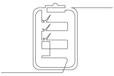 Tek satırlı sanat, temiz beyaz arkaplan kullanarak asgari pano resimlemesi