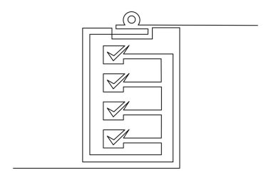 Tek satırlı sanat, temiz beyaz arkaplan kullanarak asgari pano resimlemesi