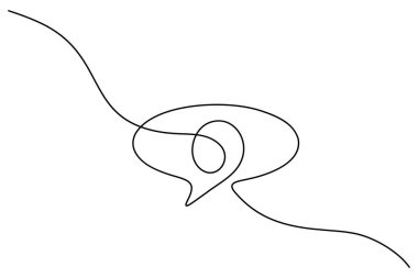 Konuşma kabarcığı konsept vektörünün aralıksız tek satır çizimi