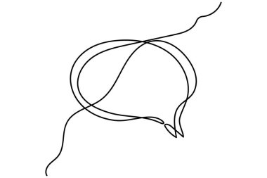 Minimalist Tek Satırlık Konuşma Kabarcığı Çizim ve Vektör Tasarım Sanatı