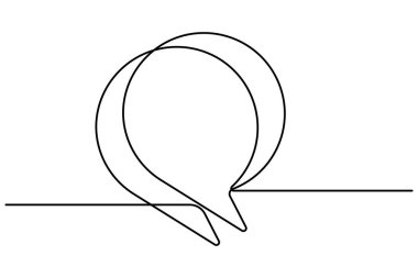 Minimalist Tek Satırlık Konuşma Kabarcığı Çizim ve Vektör Tasarım Sanatı