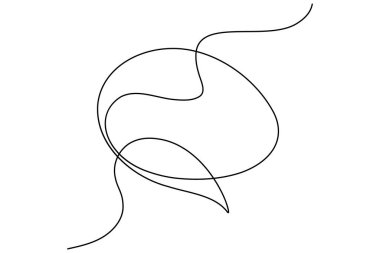 Minimalist Tek Satırlık Konuşma Kabarcığı Çizim ve Vektör Tasarım Sanatı