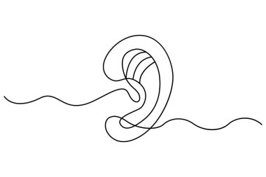 Bir İnsan Kulağı Çizimi - Minimalist Devamlılık Tasarımı