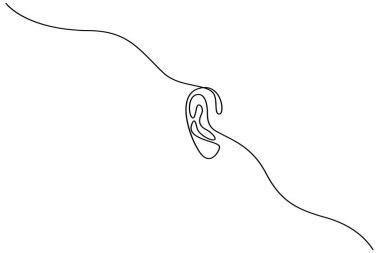 Bir İnsan Kulağı Çizimi - Minimalist Devamlılık Tasarımı