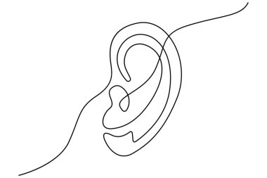 Bir İnsan Kulağı Çizimi - Minimalist Devamlılık Tasarımı