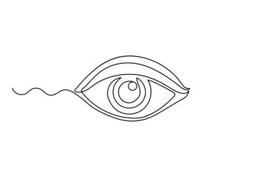 Minimalist Devamlılık Çizgisi İnsan Gözü Sanatı - İzole Vektör Simgesi Tasarımı