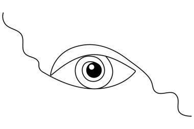 Minimalist Devamlılık Çizgisi İnsan Gözü Sanatı - İzole Vektör Simgesi Tasarımı