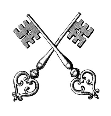 Eski anahtarın eski oymalı çizimi