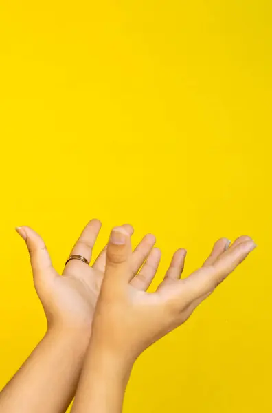 Tek tonlu bir arka planda insan eli olan yaratıcı bir stüdyo kompozisyonu. Elin görünmez ürünlerle etkileşime girdiği ya da işaret ettiği reklam kampanyalarında kullanılmak üzere tasarlandı..