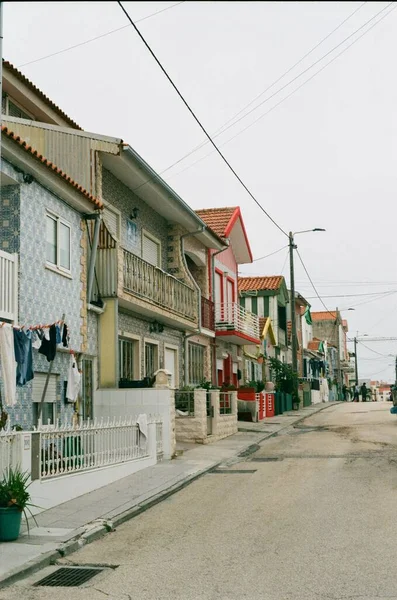 葡萄牙科英布拉市五颜六色的房子 城镇建筑 — 图库照片